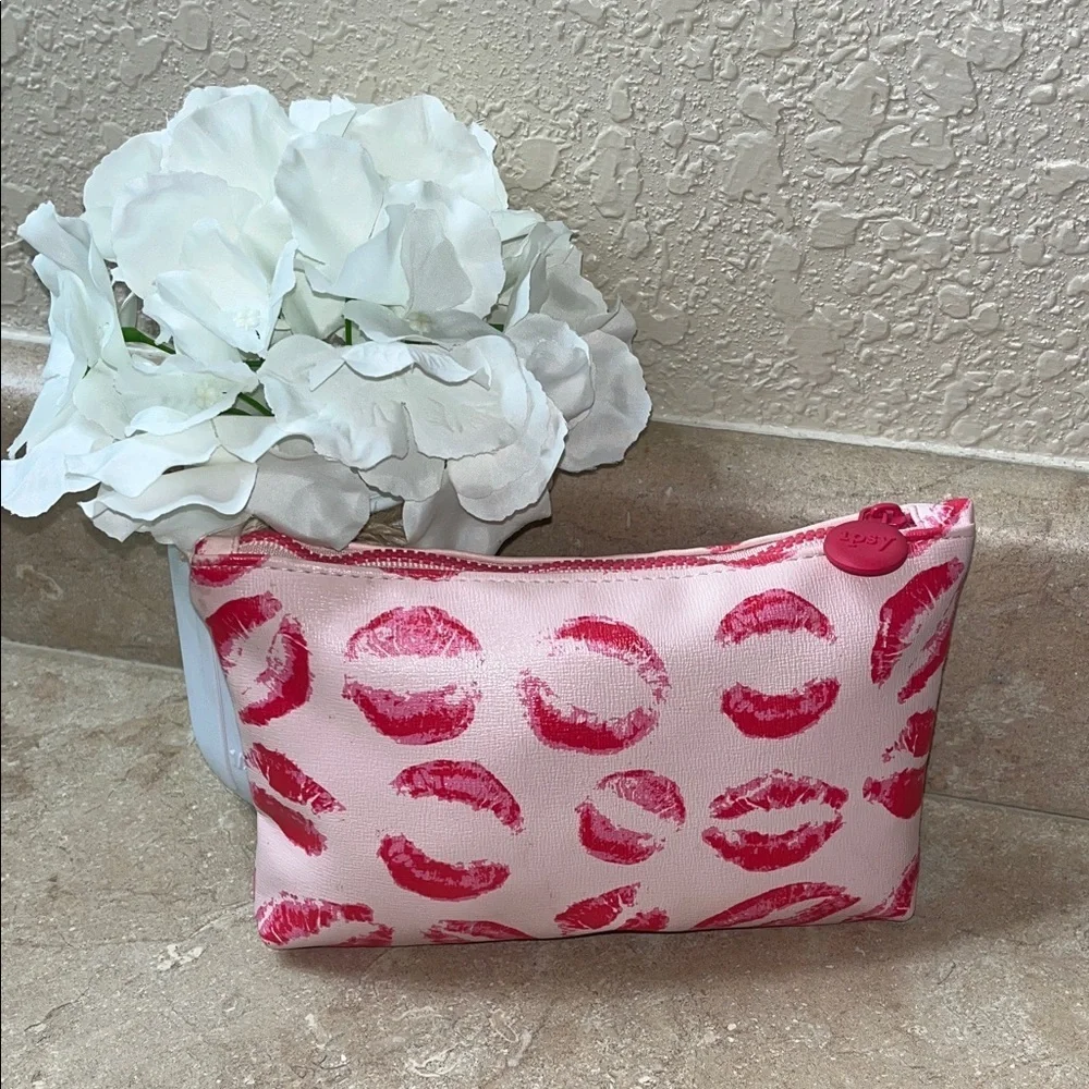 Ipsy Pink Lip Print Cosmetic Bag